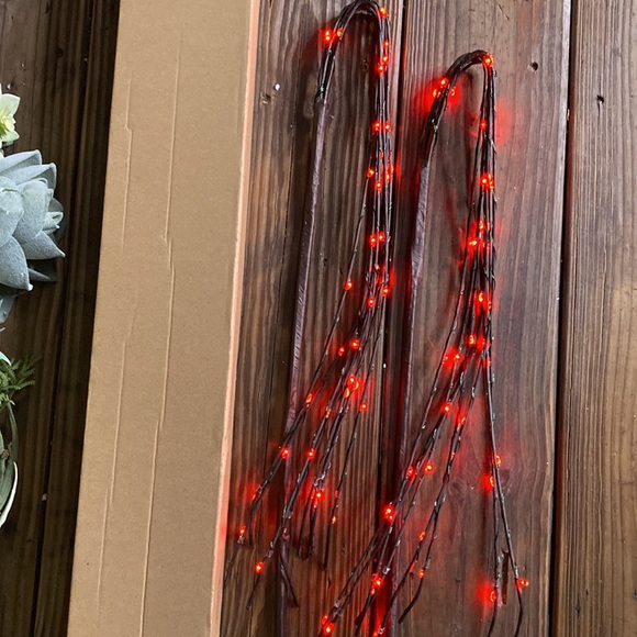 Pottery Barn LED Lit Firework Cascade Branch in Bright Red with Timer - Picture 5 of 17